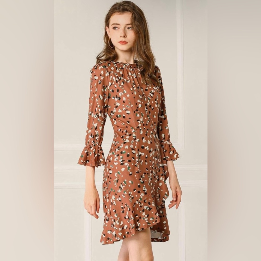 Allegra K Leopard Print Dress | Size Large